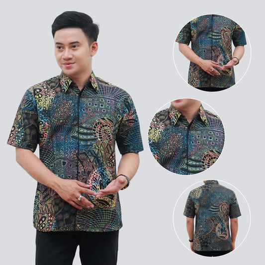 Kemeja Batik Pria Lengan Pendek Katun Premium Lapis Furing - Batik Surya Teja (KPE 1-5)