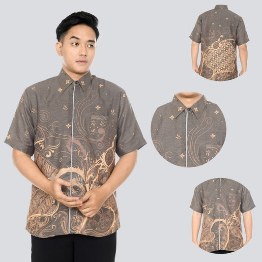 Kemeja Batik Pria Lengan Pendek Dobby Premium Lapis Furing - Batik Surya Teja (KDPE 16-17)