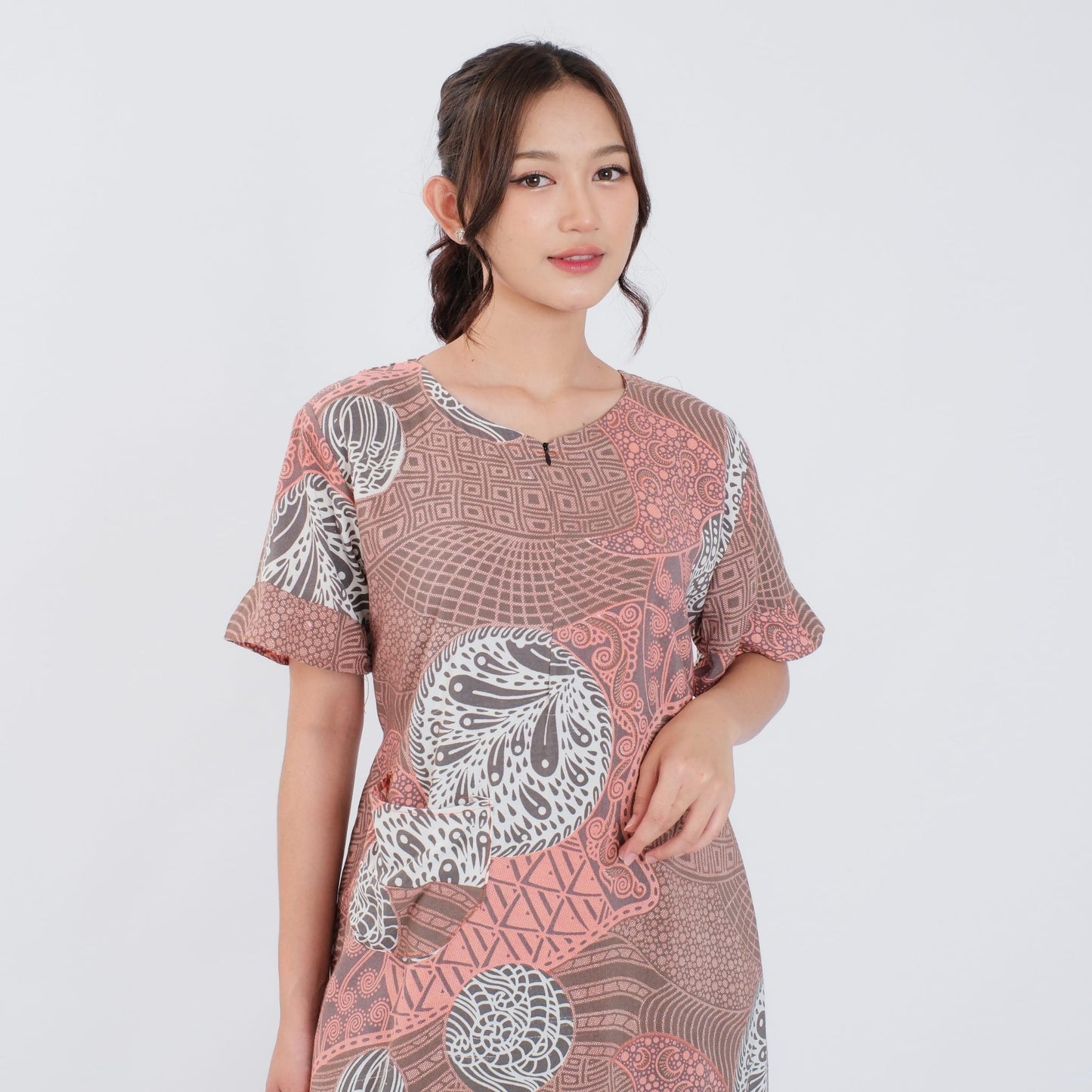 Daster Batik Resleting Rayon Premium - Batik Surya Teja (DAB 1-5)