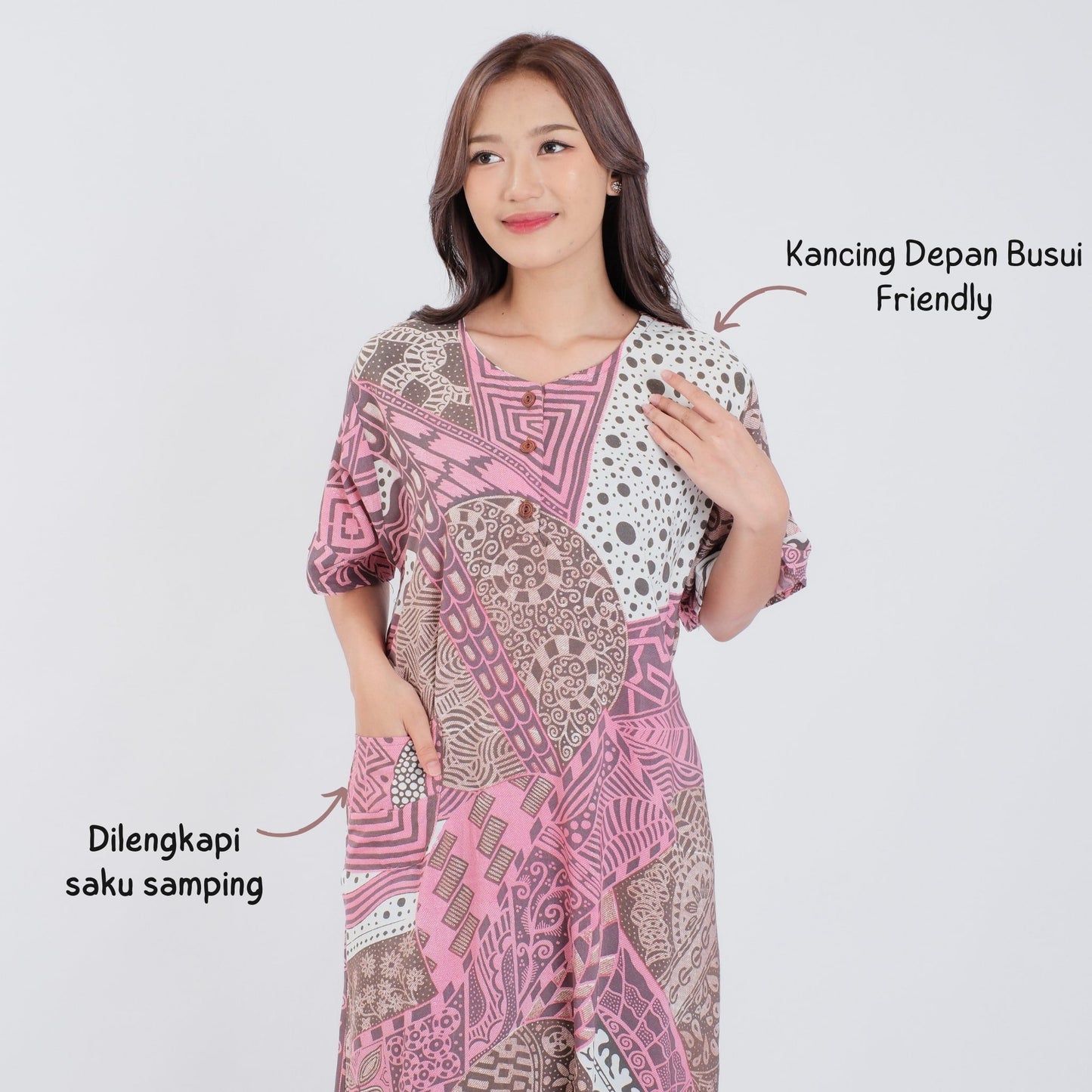 Daster Batik Kancing Rayon Premium - Batik Surya Teja (DKS 1-5)