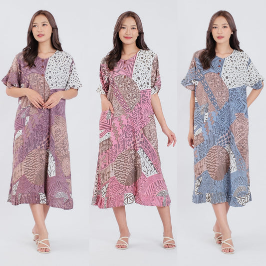 Daster Batik Kancing Rayon Premium - Batik Surya Teja (DKS 1-5)
