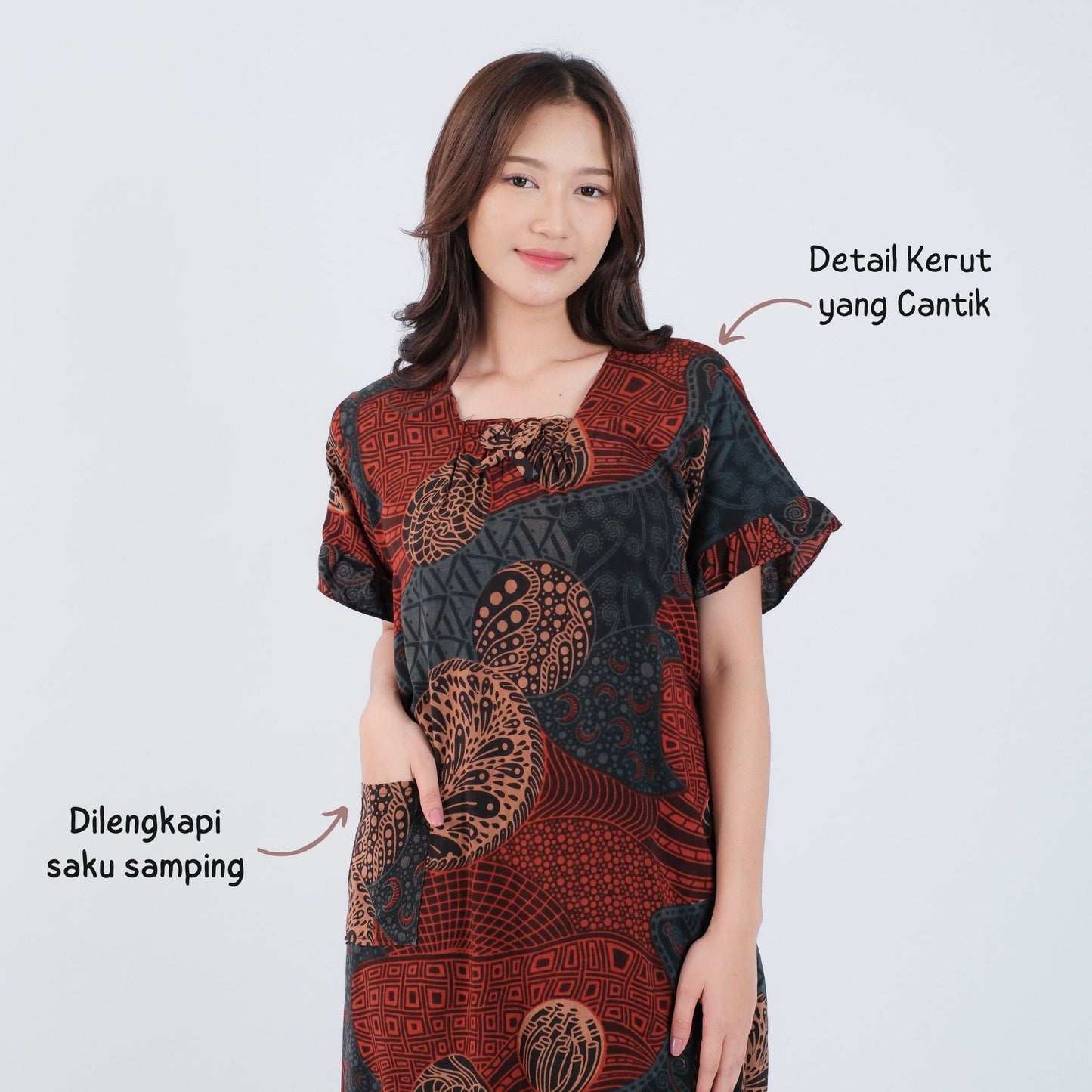 Daster Batik Kerut Rayon Premium - Batik Surya Teja (DSL 11-15)
