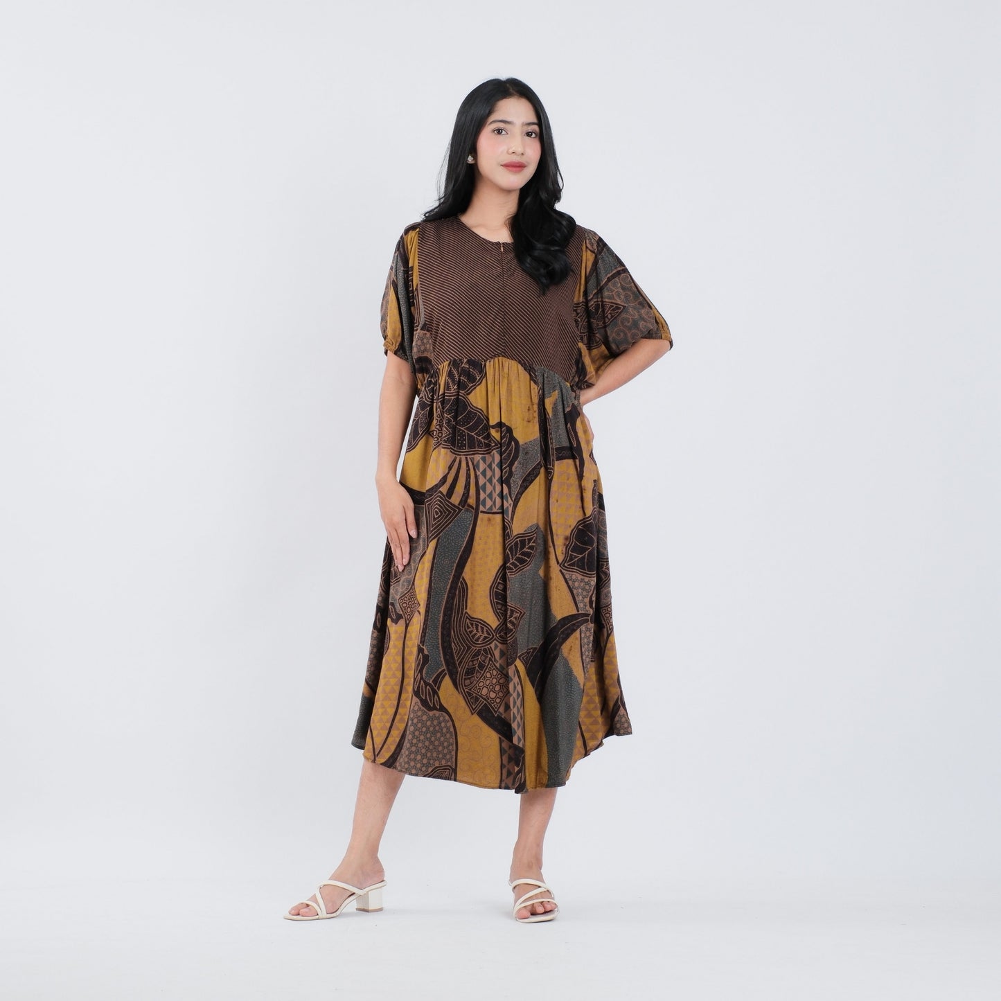 Dress Batik Resleting Rayon Premium - Batik Surya Teja (DBL 1-5)