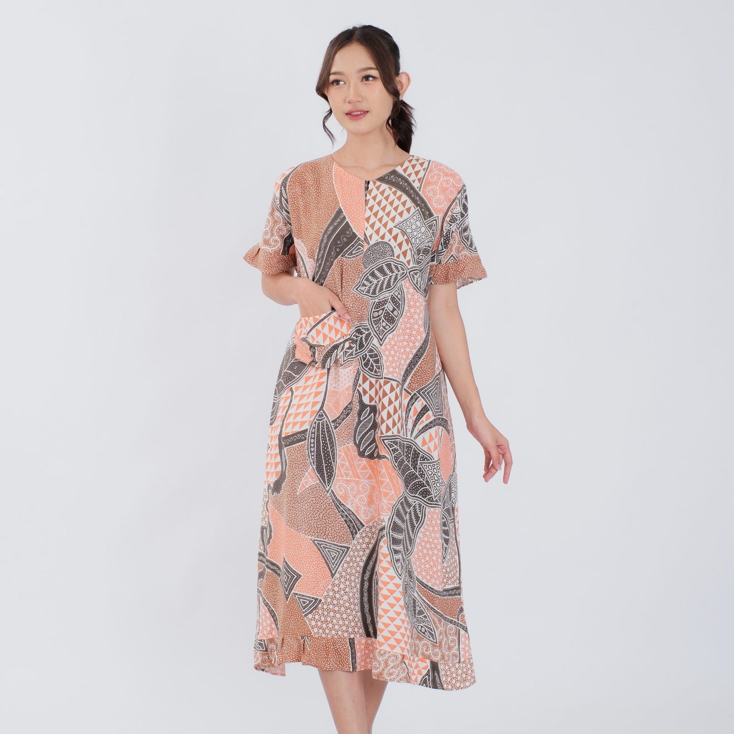 Daster Batik Resleting Rayon Premium - Batik Surya Teja (DRB 6-12)