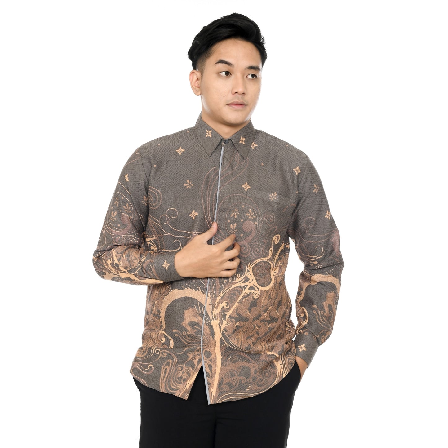 Kemeja Batik Pria Lengan Panjang Dobby Premium Lapis Furing - Batik Surya Teja (KDPA 6-10)