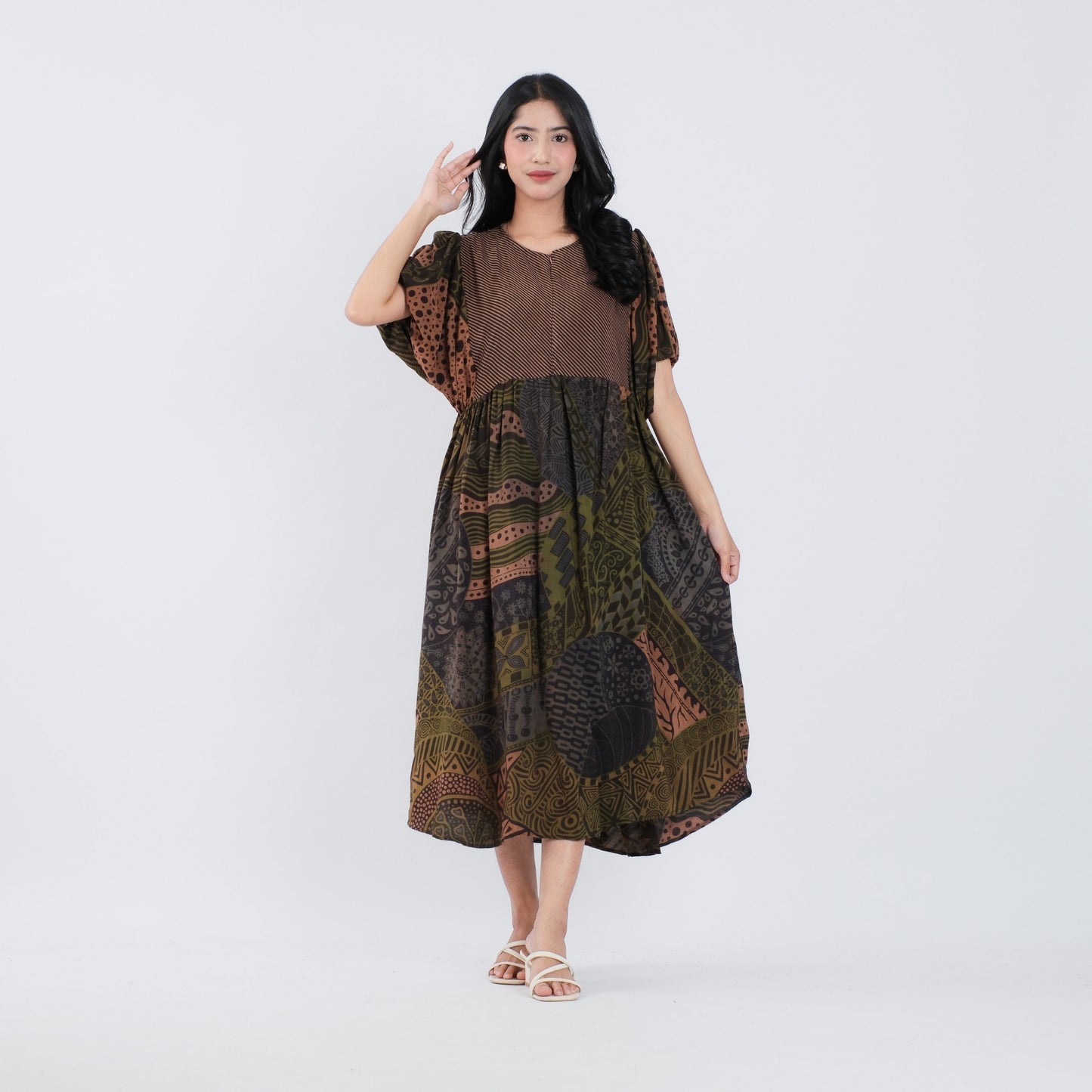 Dress Batik Resleting Rayon Premium - Batik Surya Teja (DBL 6-10)
