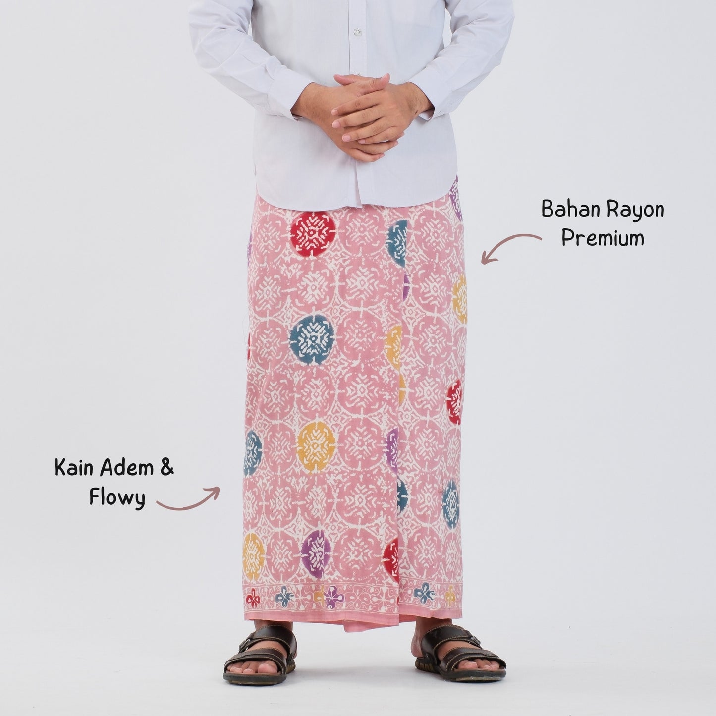 Sarung Batik Cap Baby Pink Colet Rayon Premium - Batik Surya Teja (SPC 1-16)