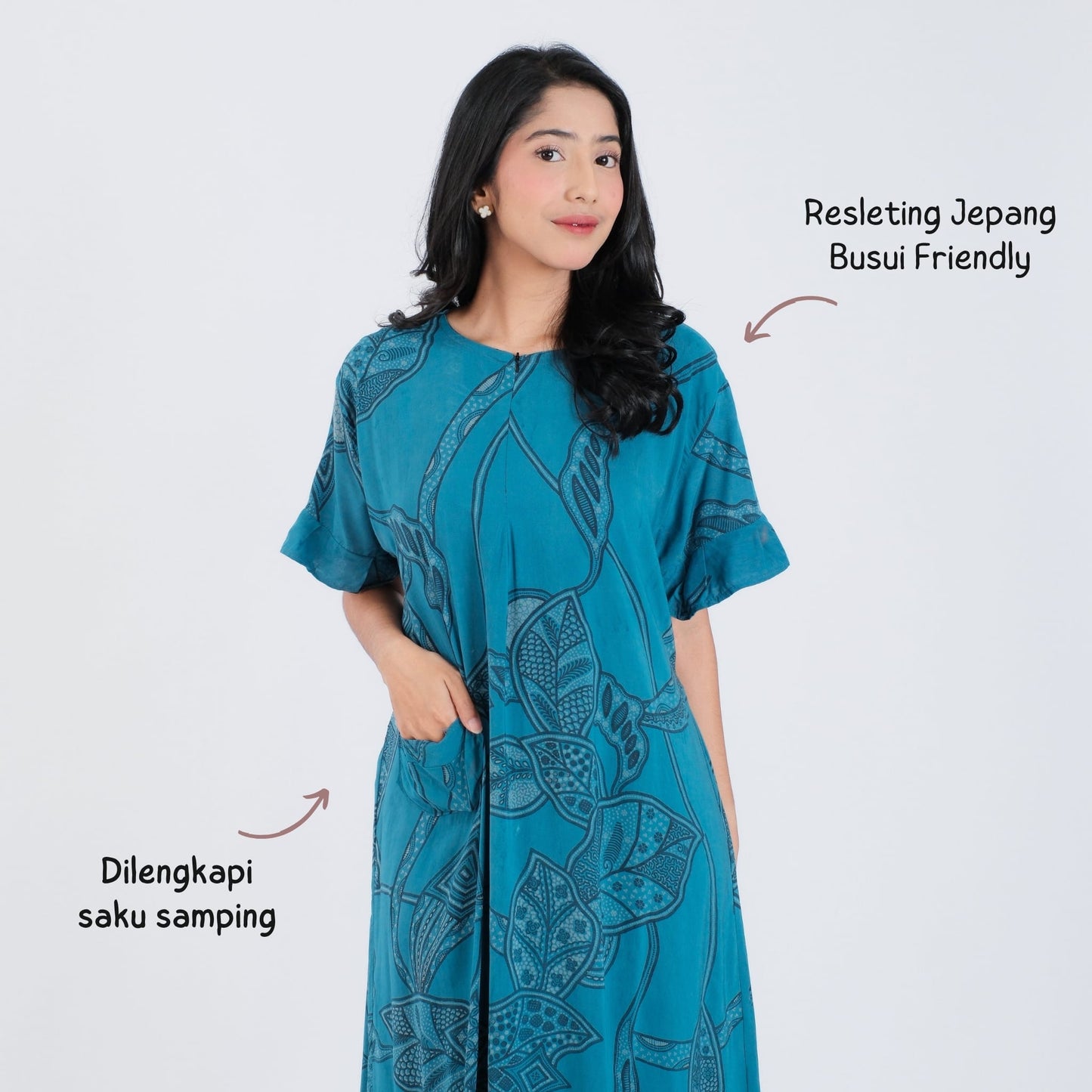 Daster Batik Resleting Rayon Premium - Batik Surya Teja (DB 6-10)
