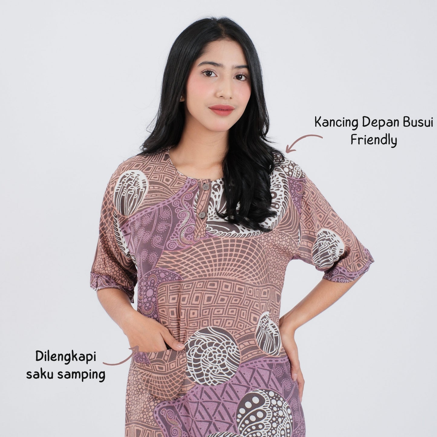 Daster Batik Kancing Rayon Premium - Batik Surya Teja (DKS 16-20)