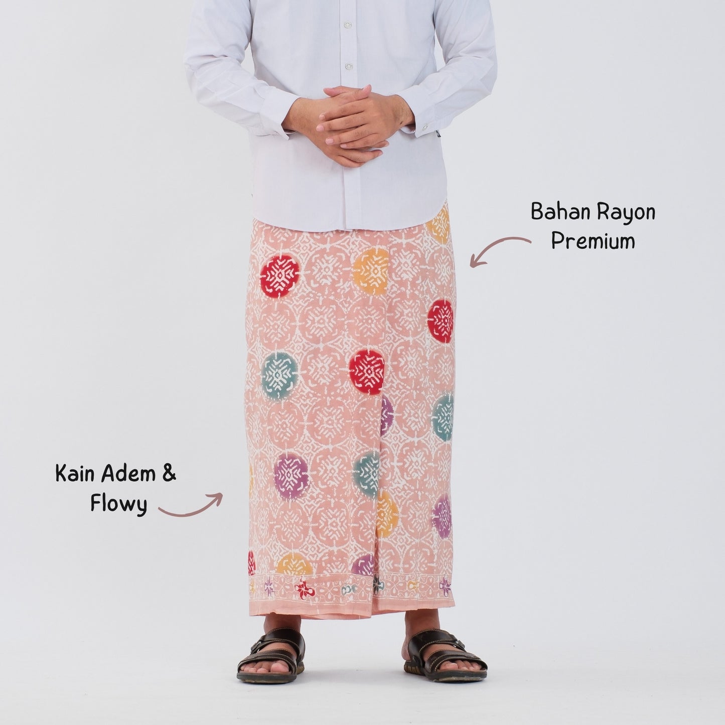 Sarung Batik Cap Peach Colet Rayon Premium - Batik Surya Teja (SPC 2-17)