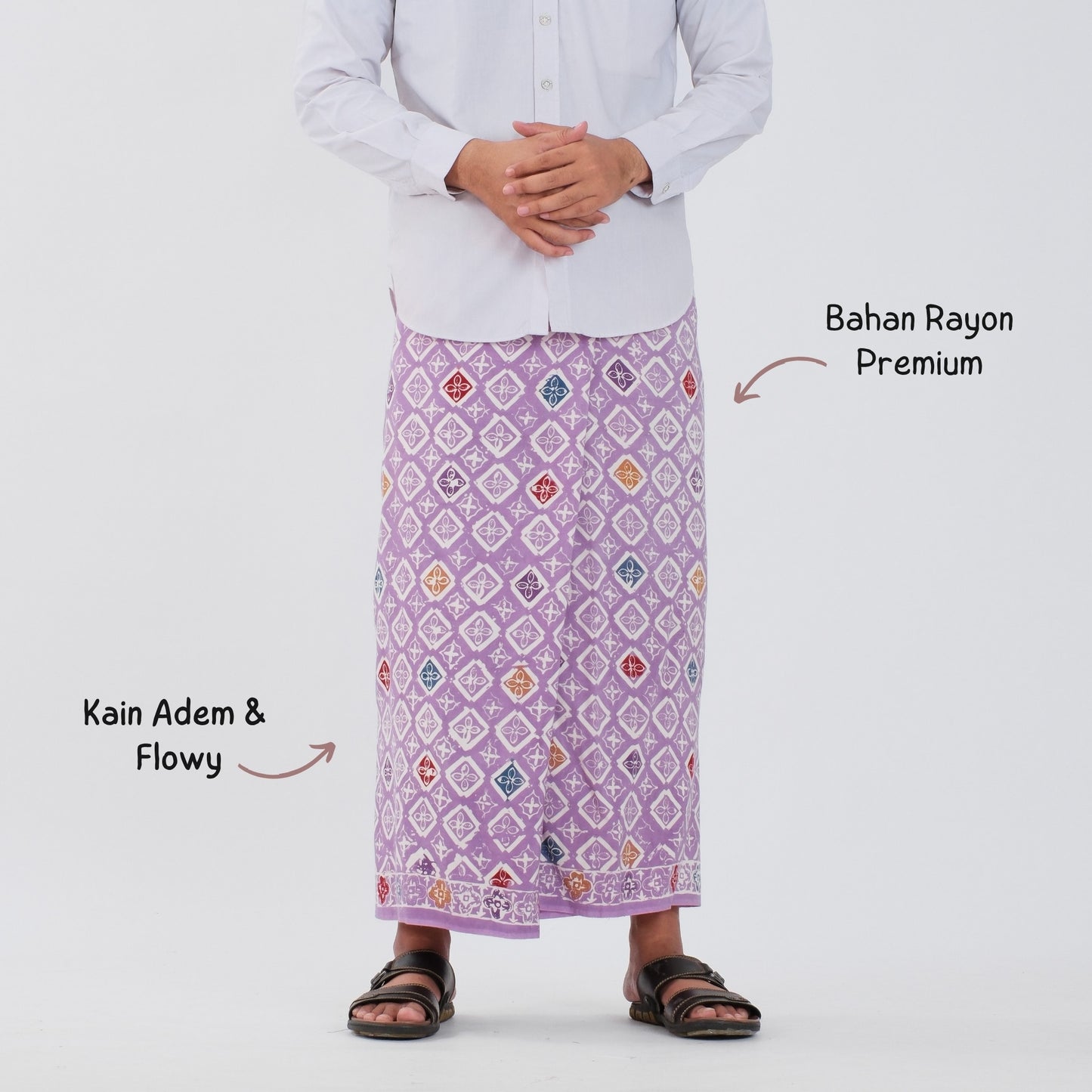 Sarung Batik Cap Lavender Colet Rayon Premium - Batik Surya Teja (SPC 5-20)