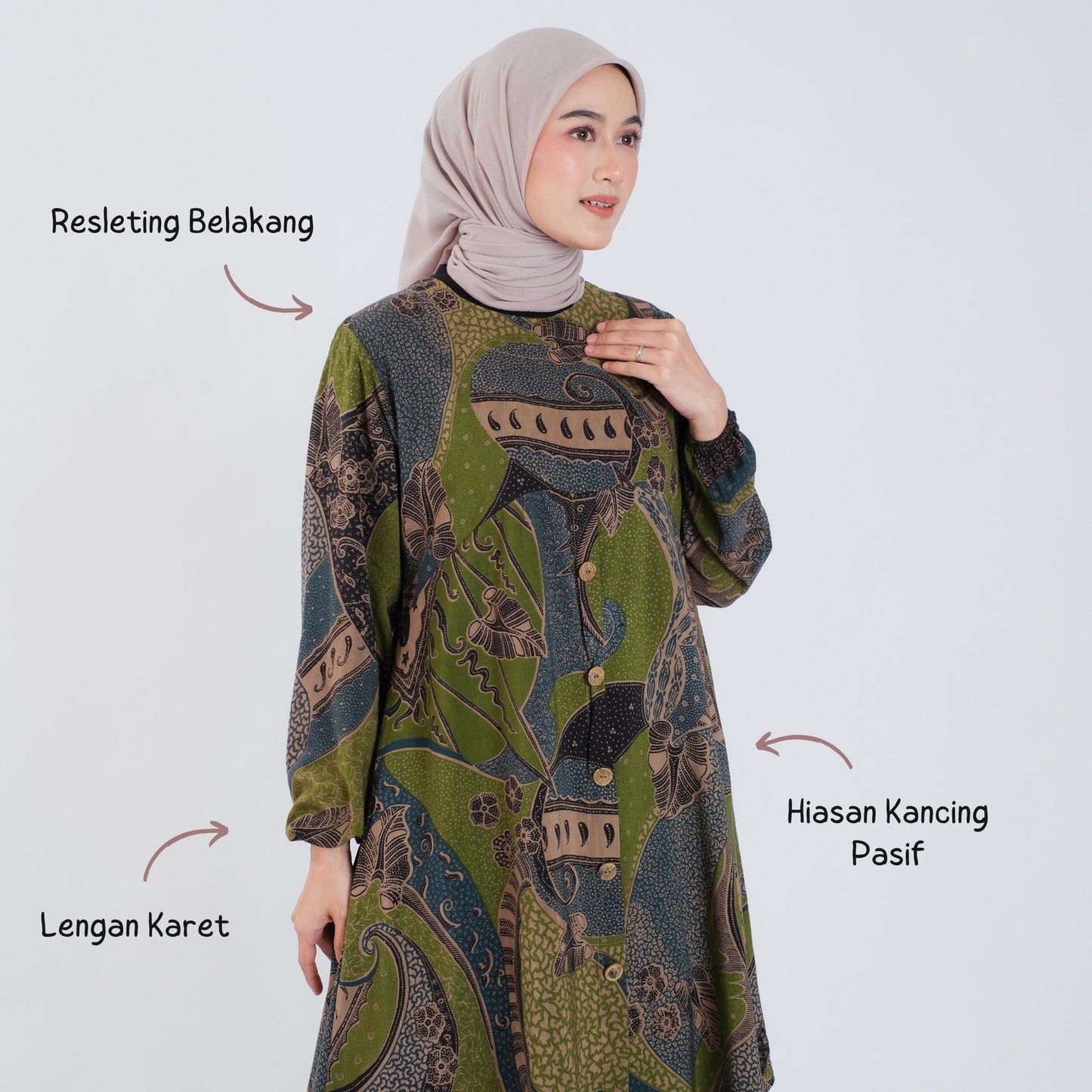 Atasan Wanita Tunik Batik Rayon Premium - Batik Surya Teja (TL 1-3)
