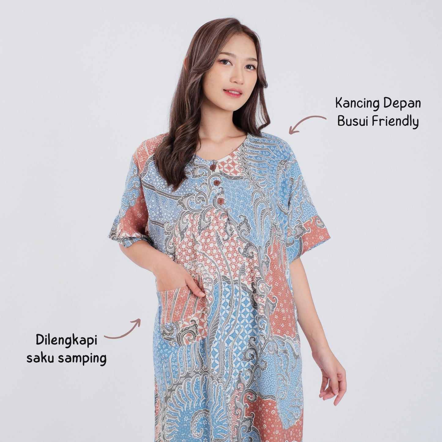 Daster Batik Kancing Rayon Premium - Batik Surya Teja (DKS 6-10)
