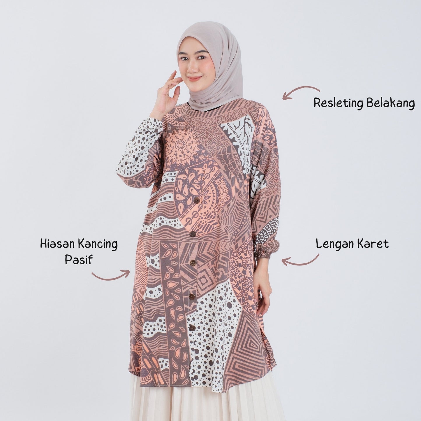 Atasan Wanita Tunik Batik Rayon Premium - Batik Surya Teja (TS 1-5)