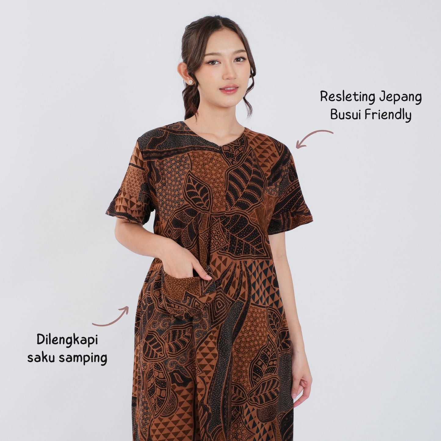 Daster Batik Resleting Rayon Premium - Batik Surya Teja (DL 1-5)