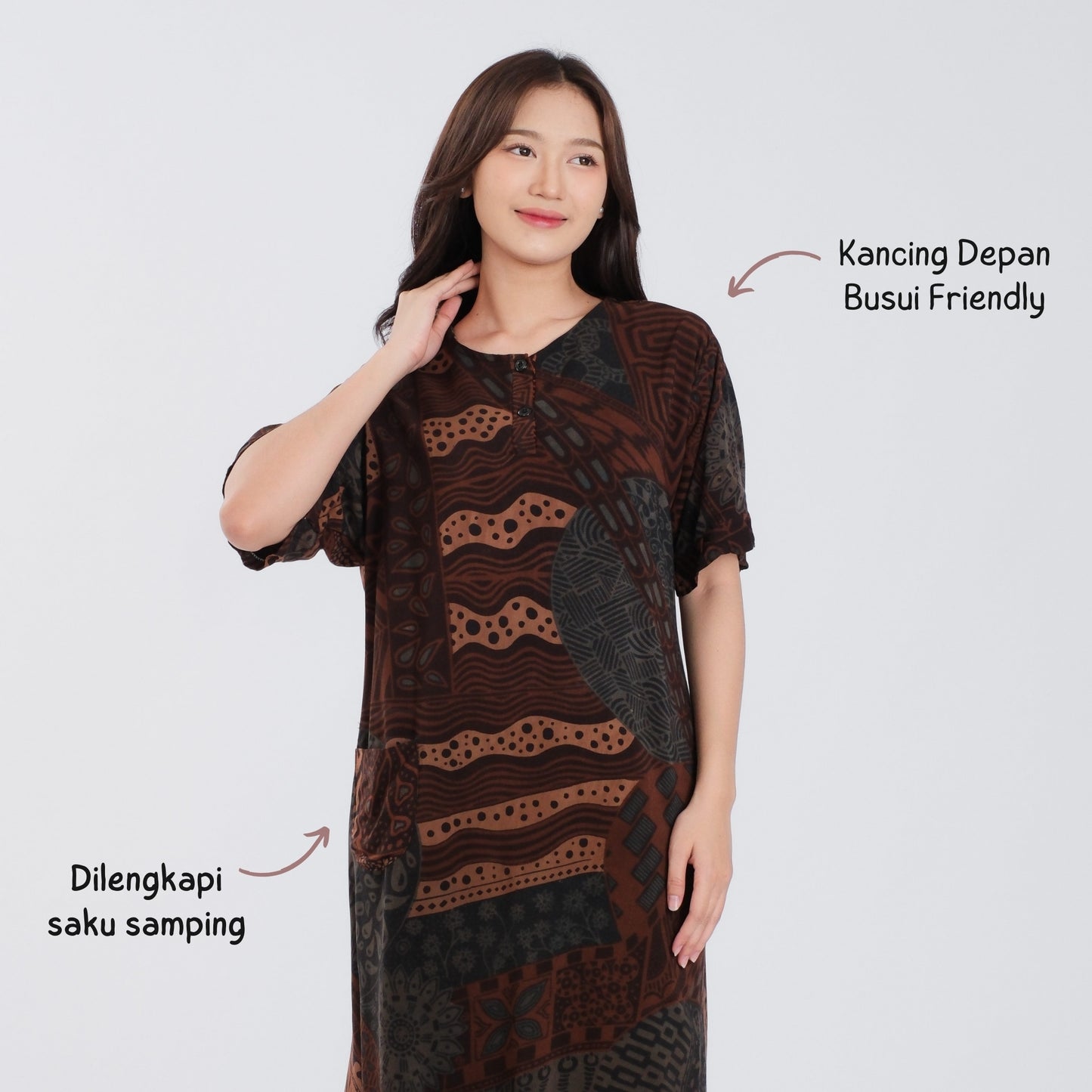 Daster Batik Kancing Rayon Premium - Batik Surya Teja (DKL 11-15)