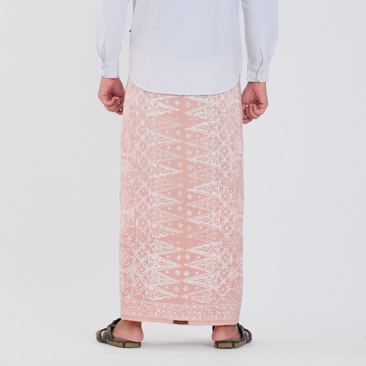 Sarung Batik Cap Peach Monokrom Rayon Premium - Batik Surya Teja (SPM 1-20)
