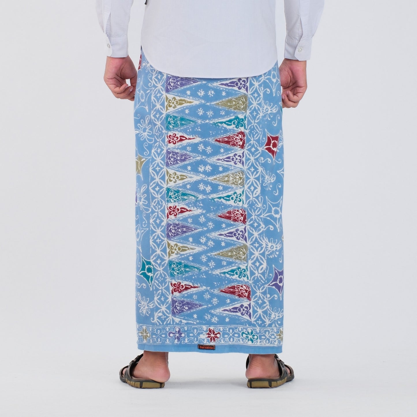Sarung Batik Cap Sky Blue Colet Rayon Premium - Batik Surya Teja (SPC 3-18)