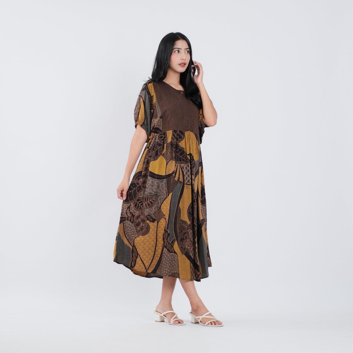 Dress Batik Resleting Rayon Premium - Batik Surya Teja (DBL 1-5)