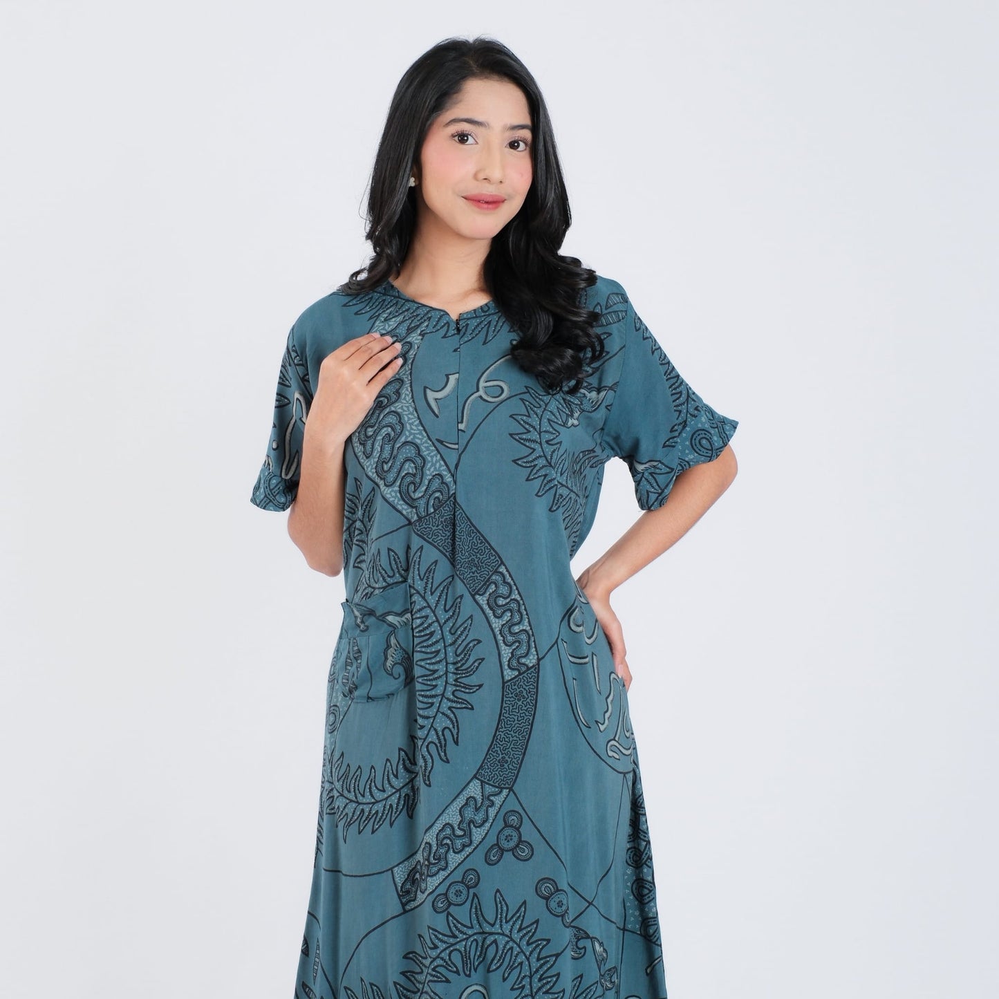 Daster Batik Resleting Rayon Premium - Batik Surya Teja (DB 1-5)