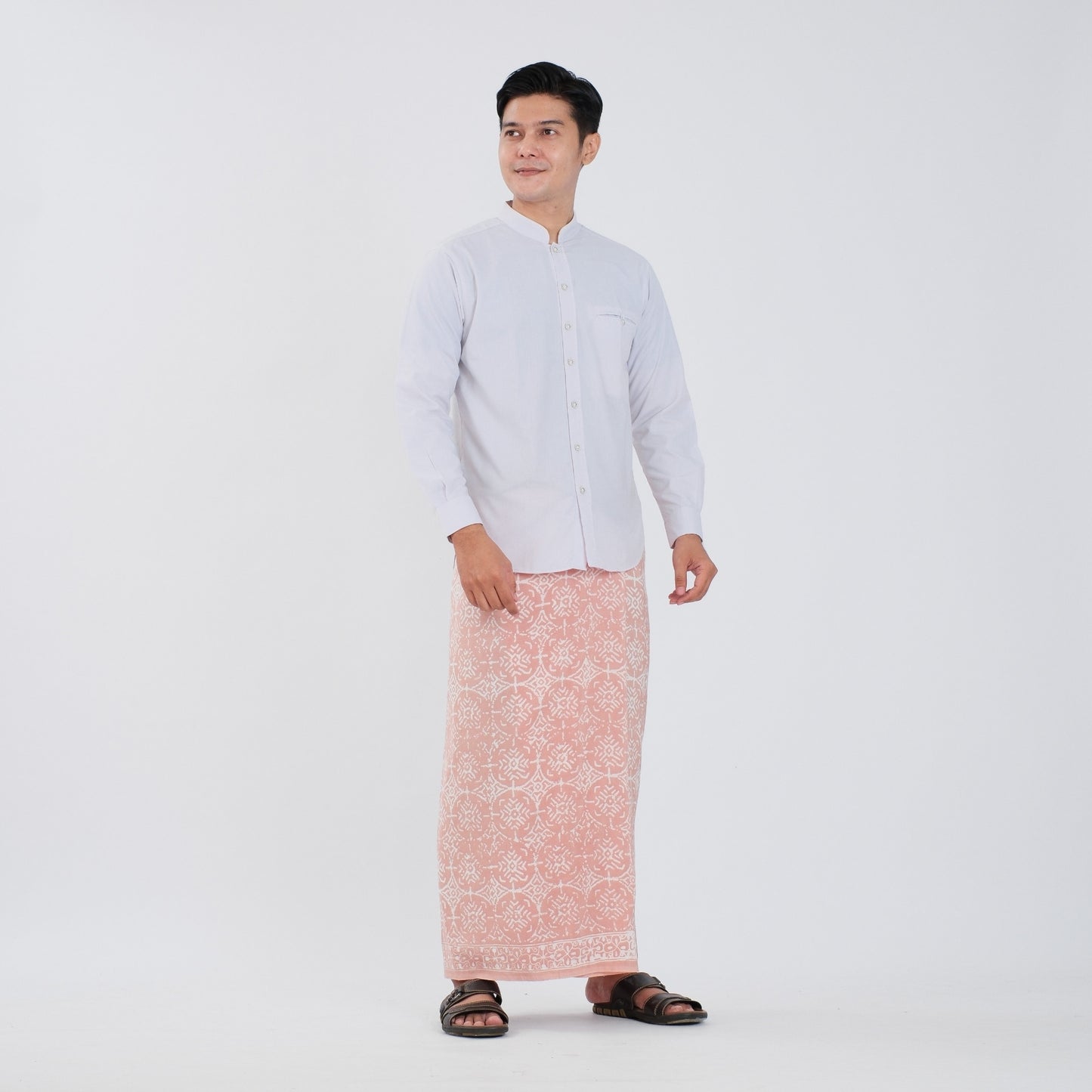 Sarung Batik Cap Peach Monokrom Rayon Premium - Batik Surya Teja (SPM 1-20)