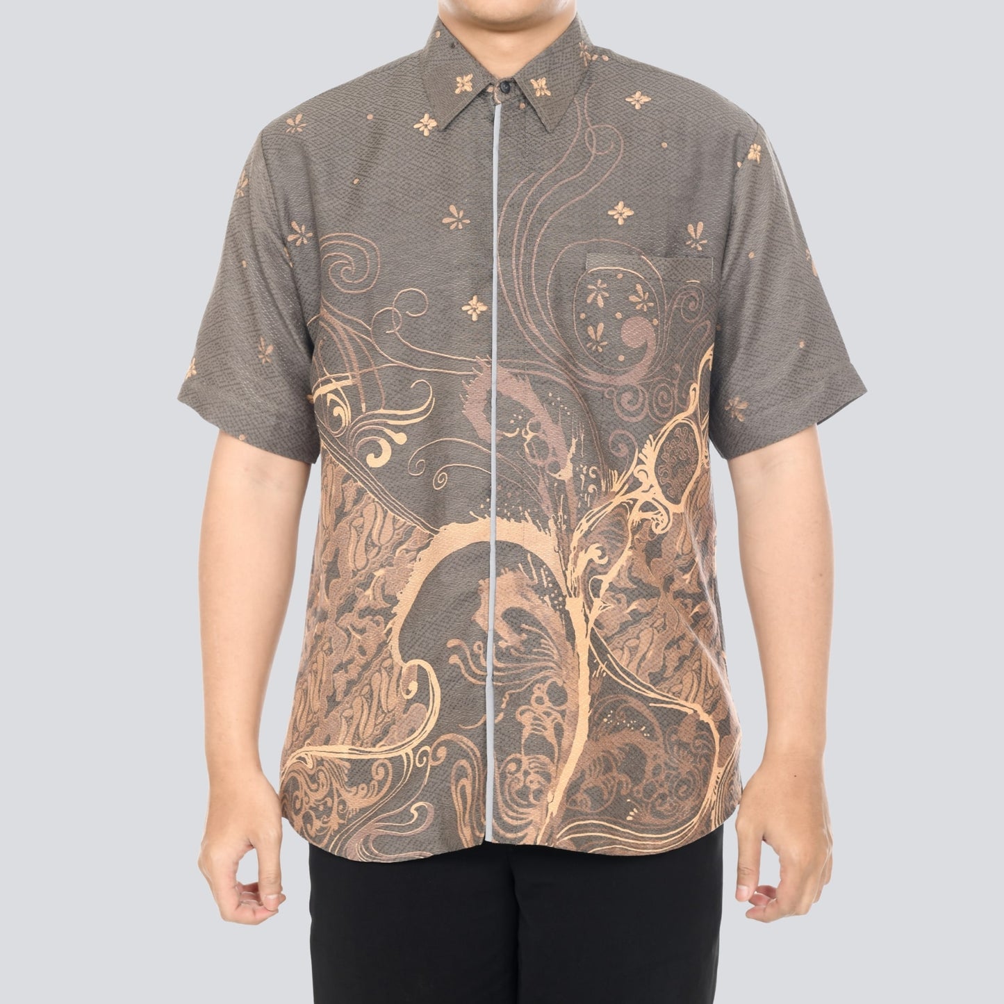 Kemeja Batik Pria Lengan Pendek Dobby Premium Lapis Furing - Batik Surya Teja (KDPE 16-17)