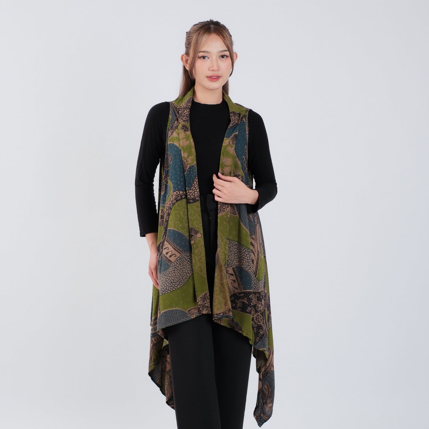 Outer Batik Tanpa Lengan Modern Wanita Rayon Premium - Batik Surya Teja (OB 1-3)