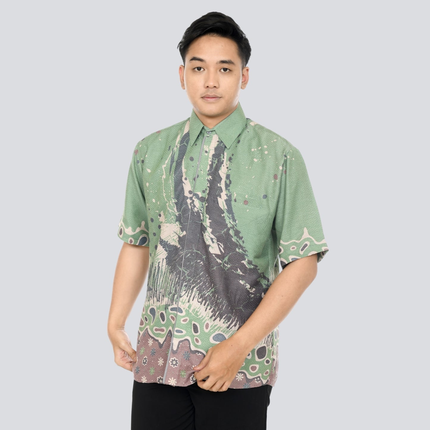 Kemeja Batik Pria Lengan Pendek Dobby Premium Lapis Furing - Batik Surya Teja (KDPE 11-15)