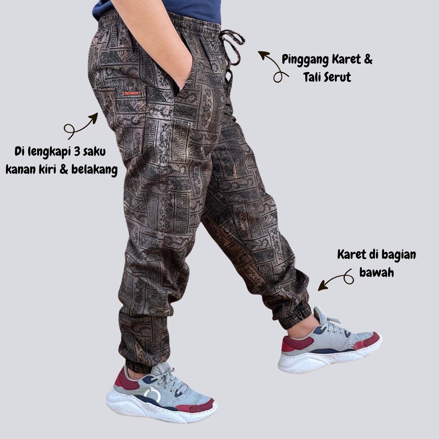 Celana Jogger Batik Dobby Premium - Batik Surya Teja (CJ 8-29)