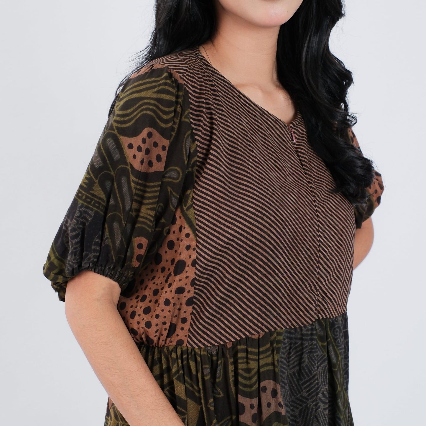 Dress Batik Resleting Rayon Premium - Batik Surya Teja (DBL 6-10)