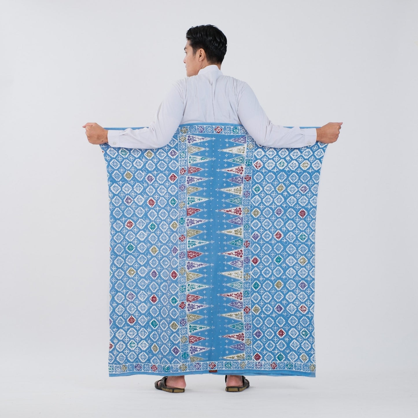 Sarung Batik Cap Sky Blue Colet Rayon Premium - Batik Surya Teja (SPC 3-18)