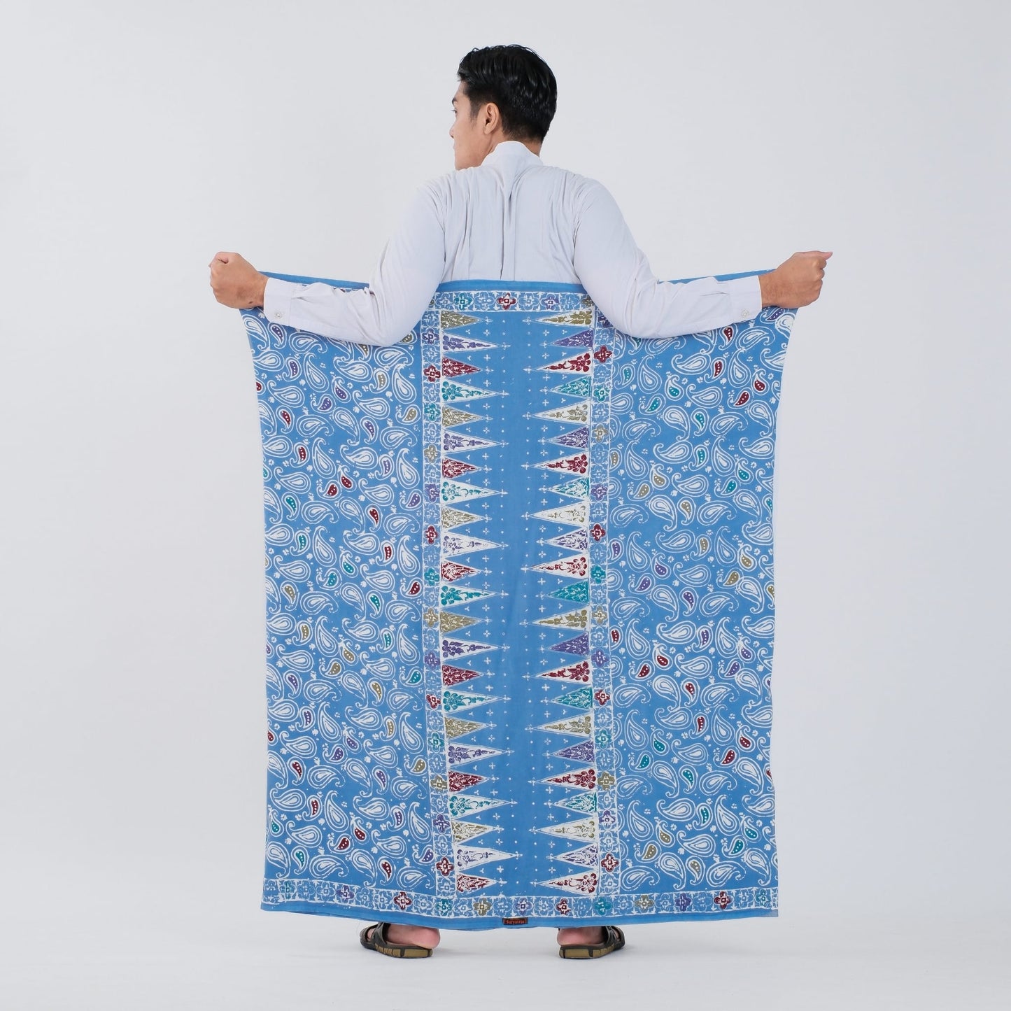 Sarung Batik Cap Sky Blue Colet Rayon Premium - Batik Surya Teja (SPC 3-18)