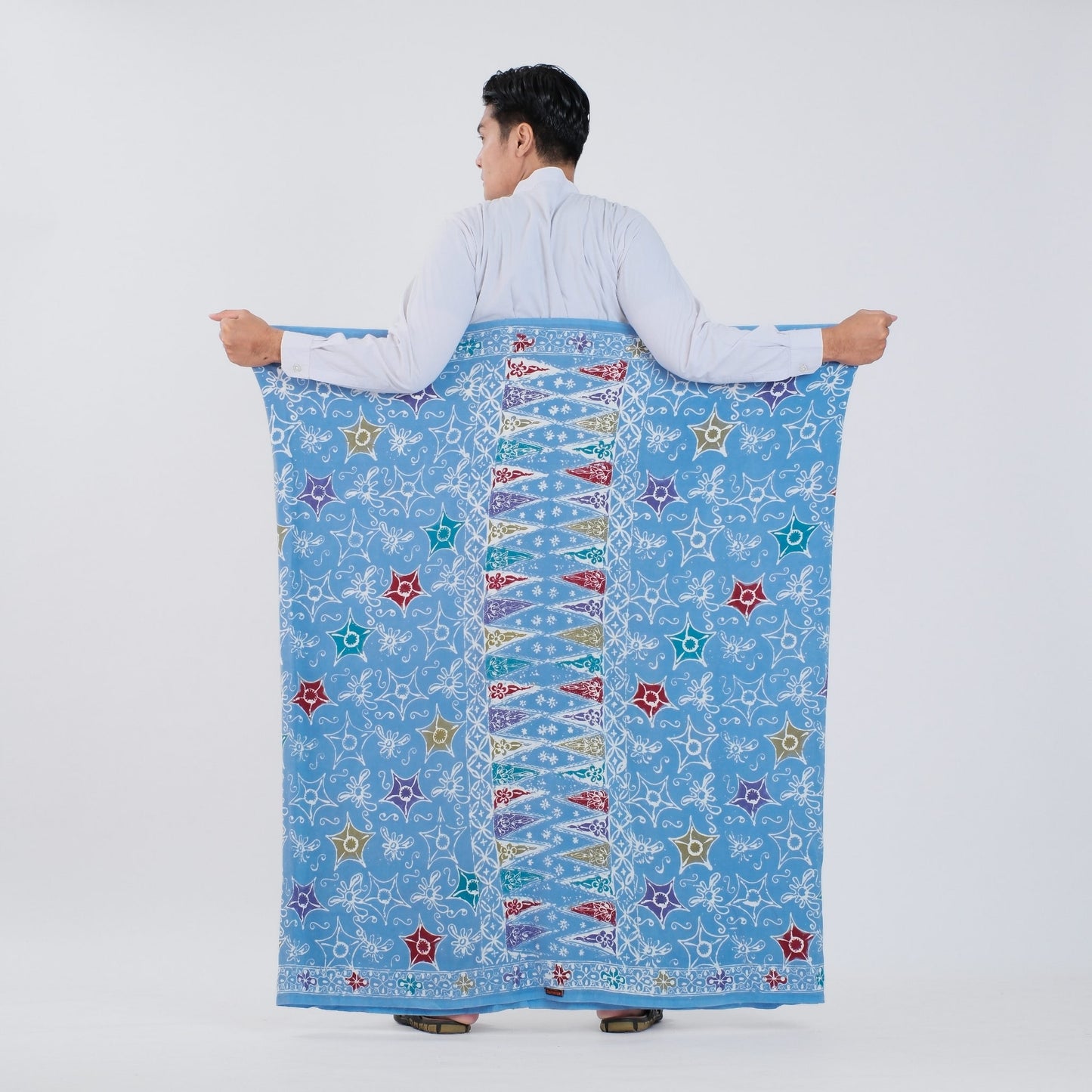 Sarung Batik Cap Sky Blue Colet Rayon Premium - Batik Surya Teja (SPC 3-18)