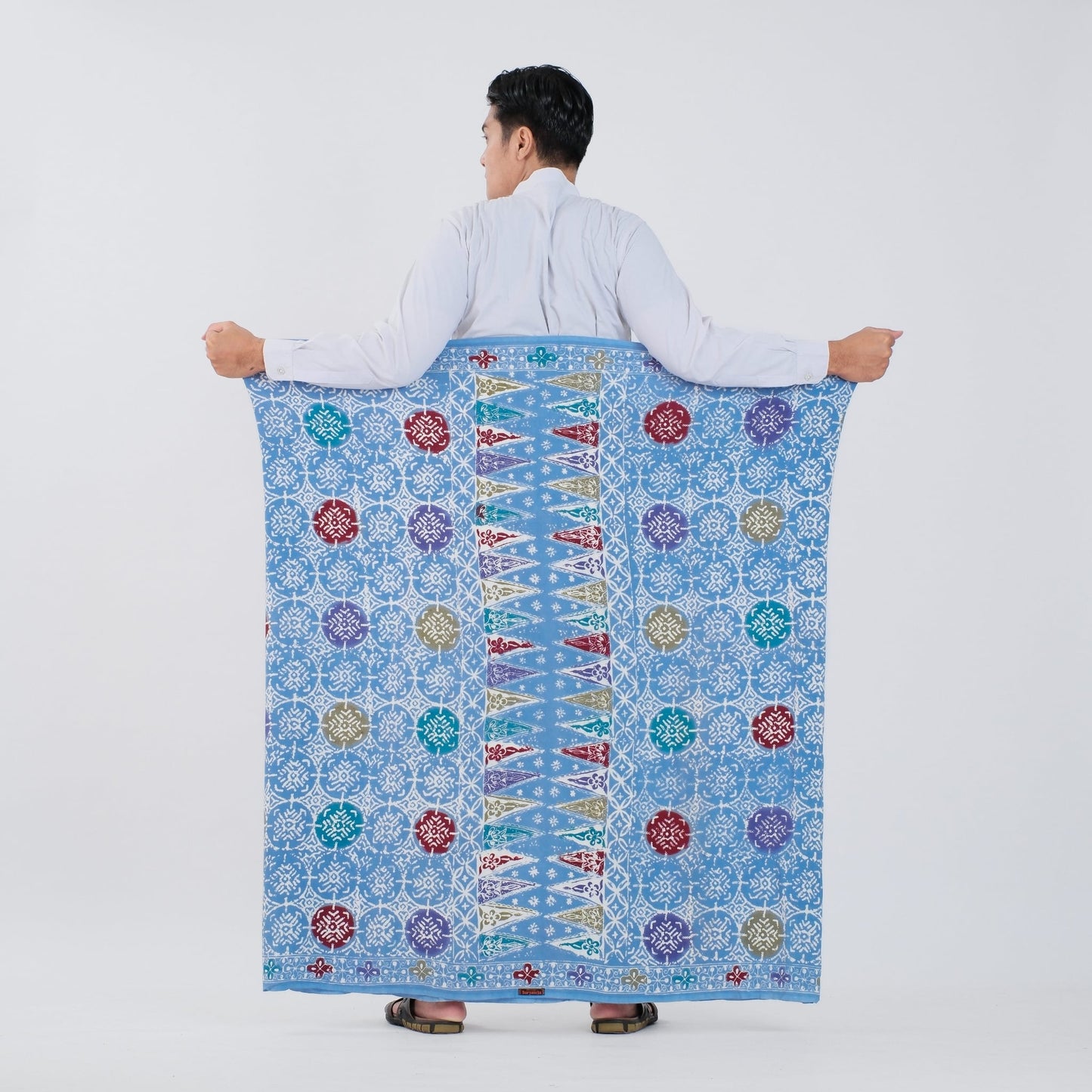 Sarung Batik Cap Sky Blue Colet Rayon Premium - Batik Surya Teja (SPC 3-18)