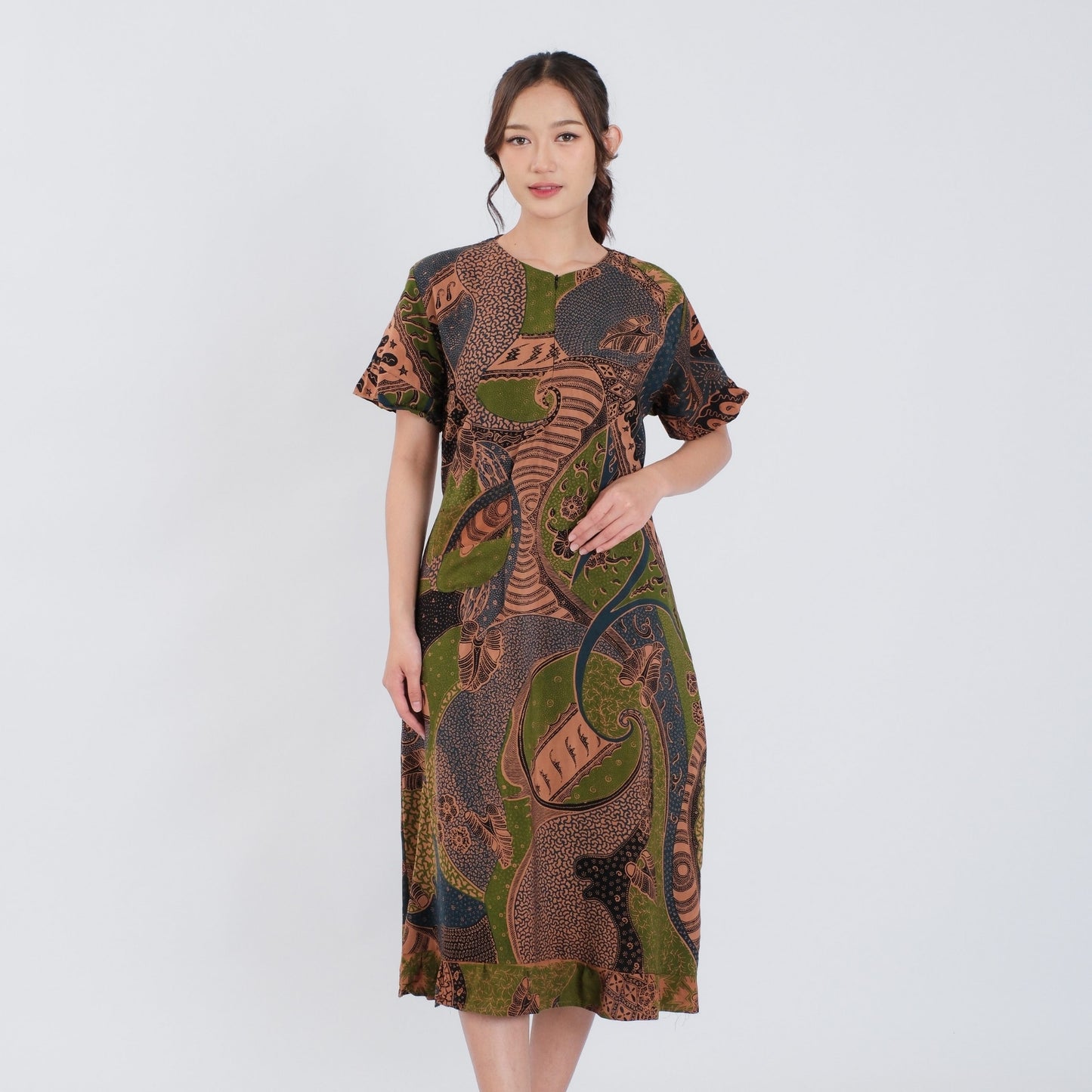 Daster Batik Resleting Rayon Premium - Batik Surya Teja (DL 6-10)