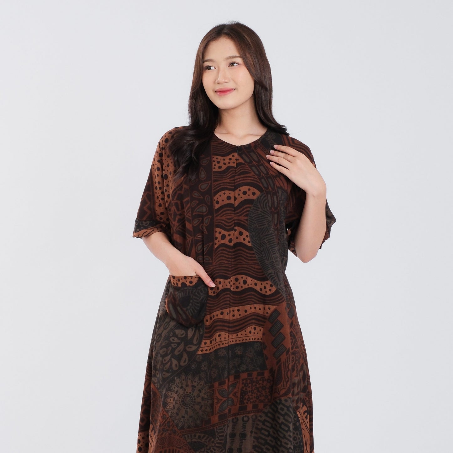 Daster Batik Resleting Rayon Premium - Batik Surya Teja (DL 11-15)