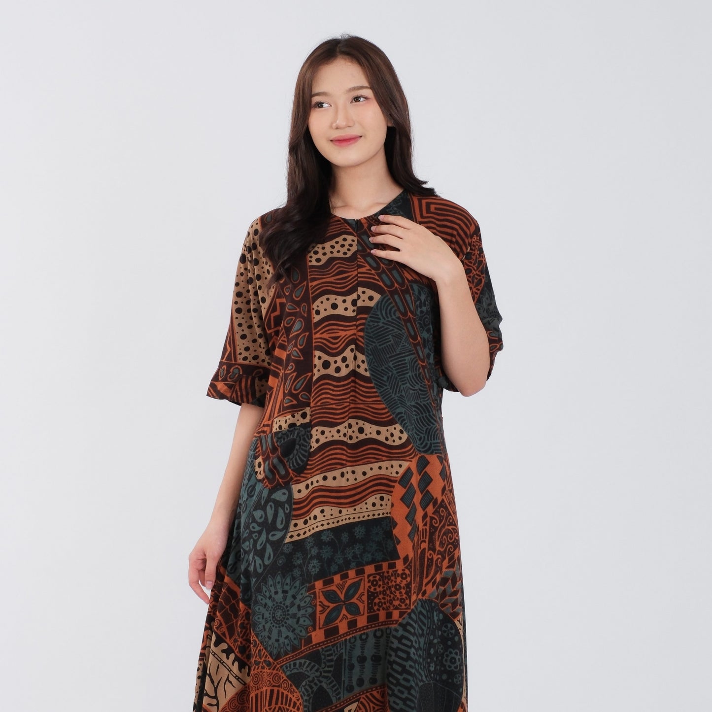 Daster Batik Resleting Rayon Premium - Batik Surya Teja (DL 11-15)