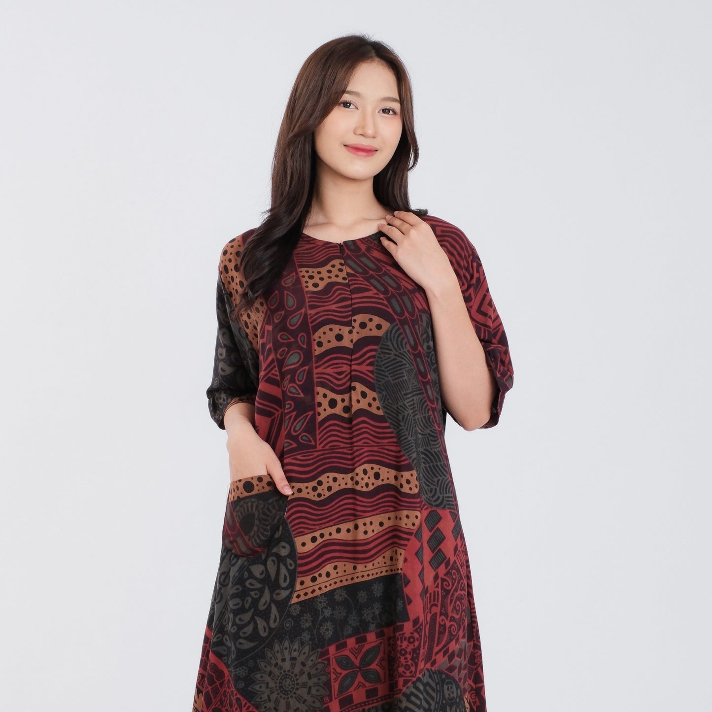 Daster Batik Resleting Rayon Premium - Batik Surya Teja (DL 11-15)