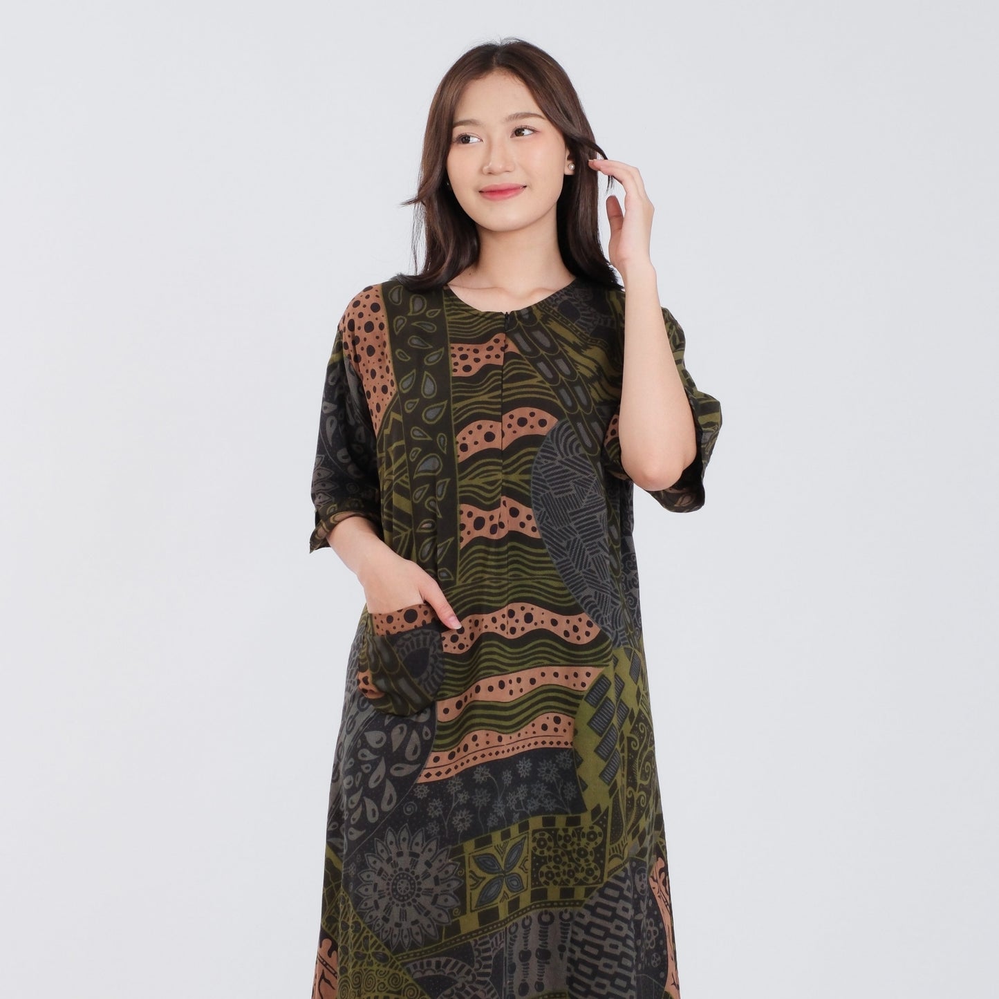 Daster Batik Resleting Rayon Premium - Batik Surya Teja (DL 11-15)