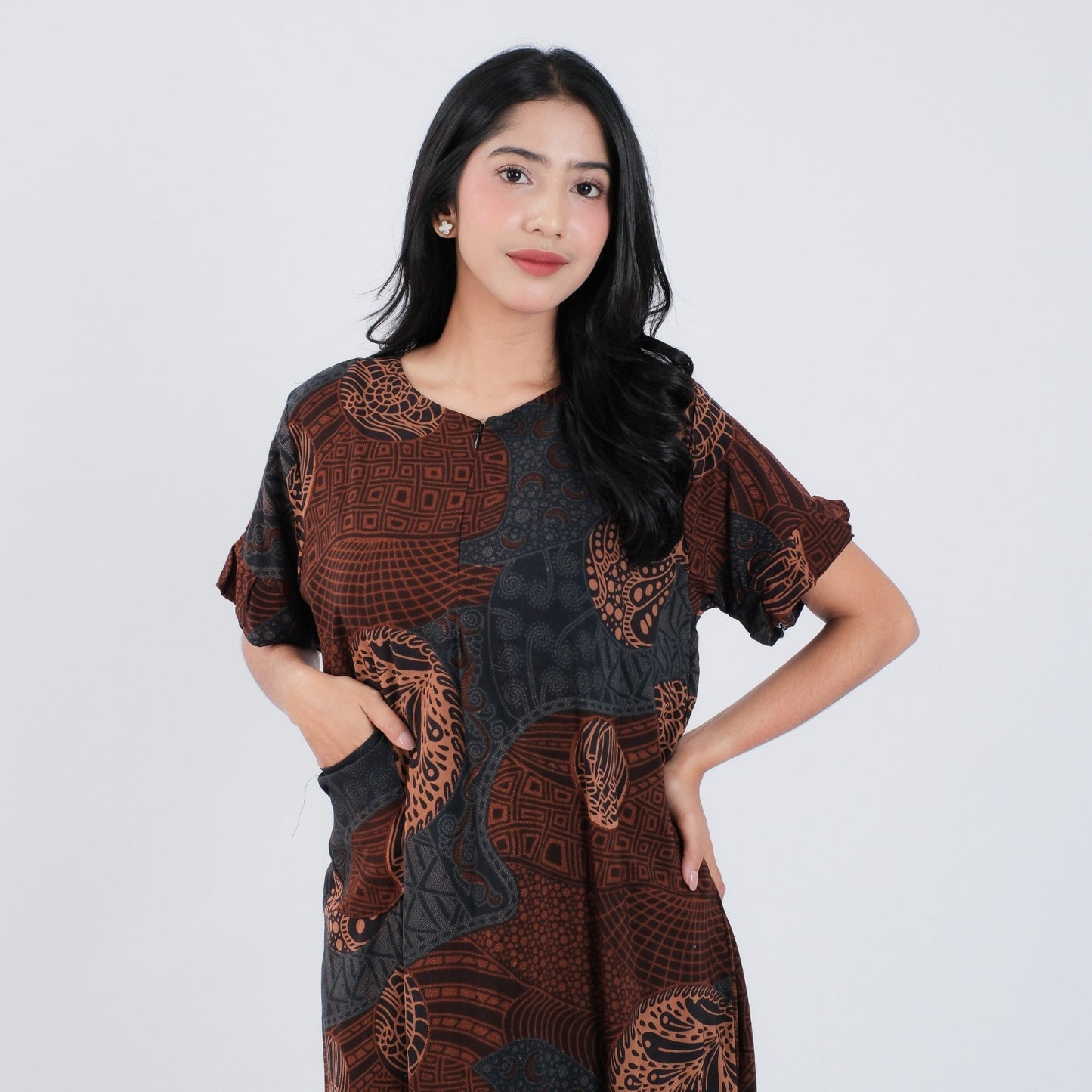 Daster Batik Resleting Rayon Premium - Batik Surya Teja (DL 16-20)