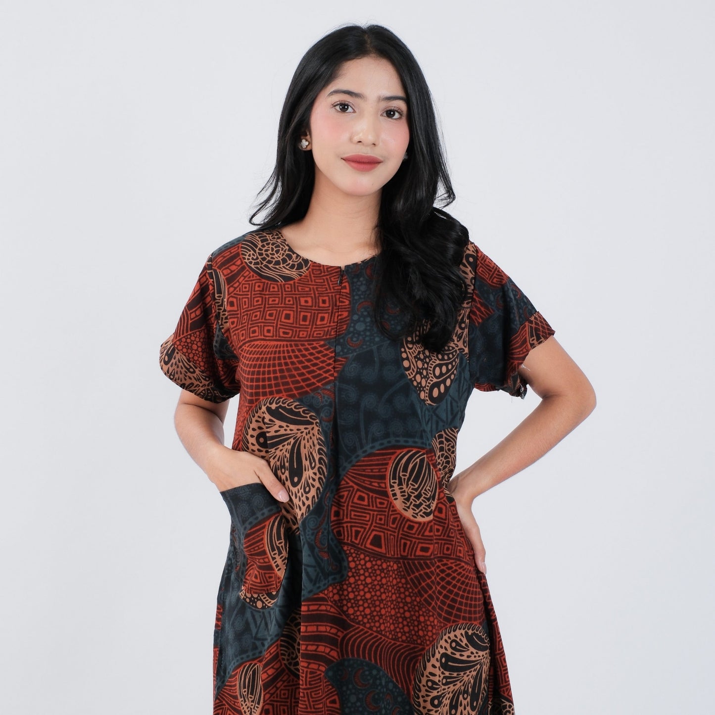 Daster Batik Resleting Rayon Premium - Batik Surya Teja (DL 16-20)