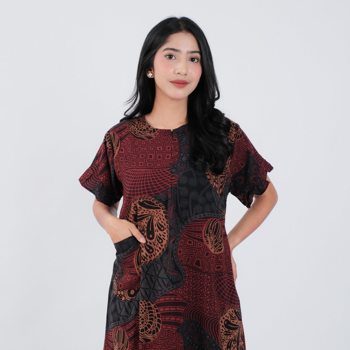 Daster Batik Resleting Rayon Premium - Batik Surya Teja (DL 16-20)
