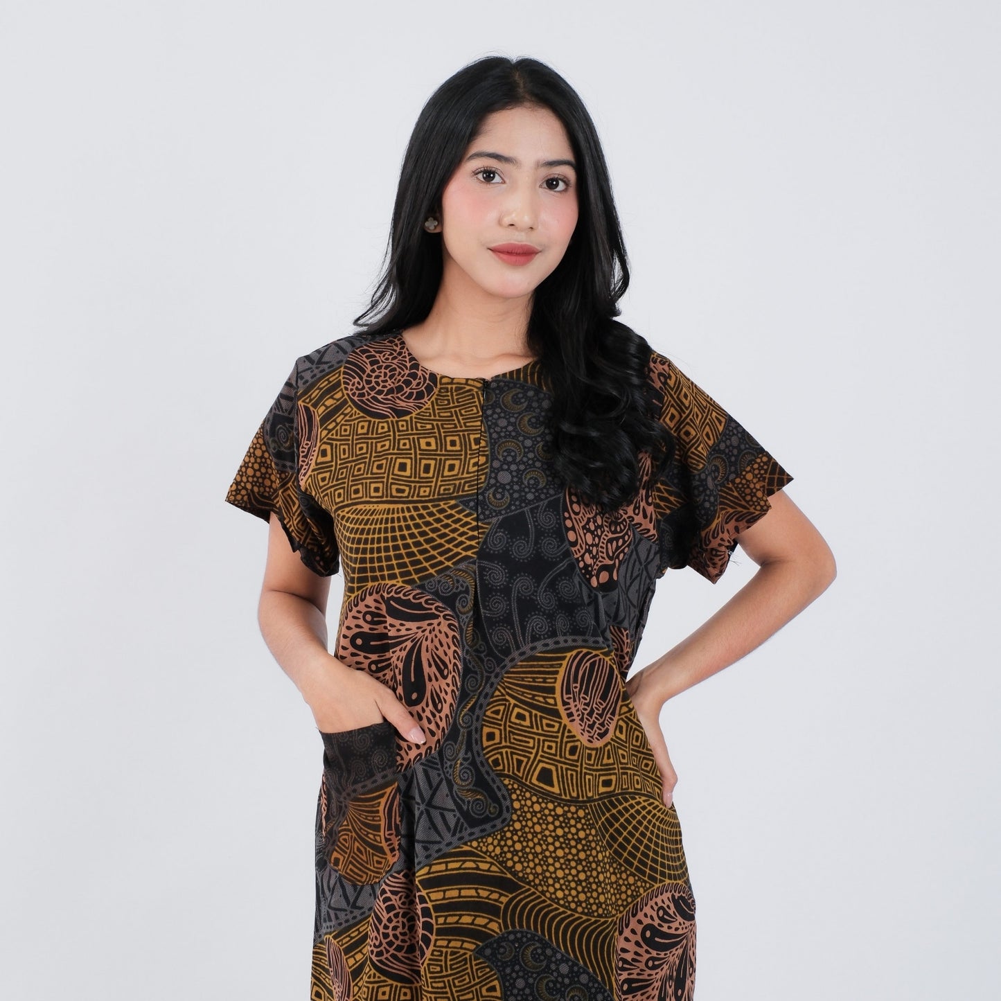 Daster Batik Resleting Rayon Premium - Batik Surya Teja (DL 16-20)