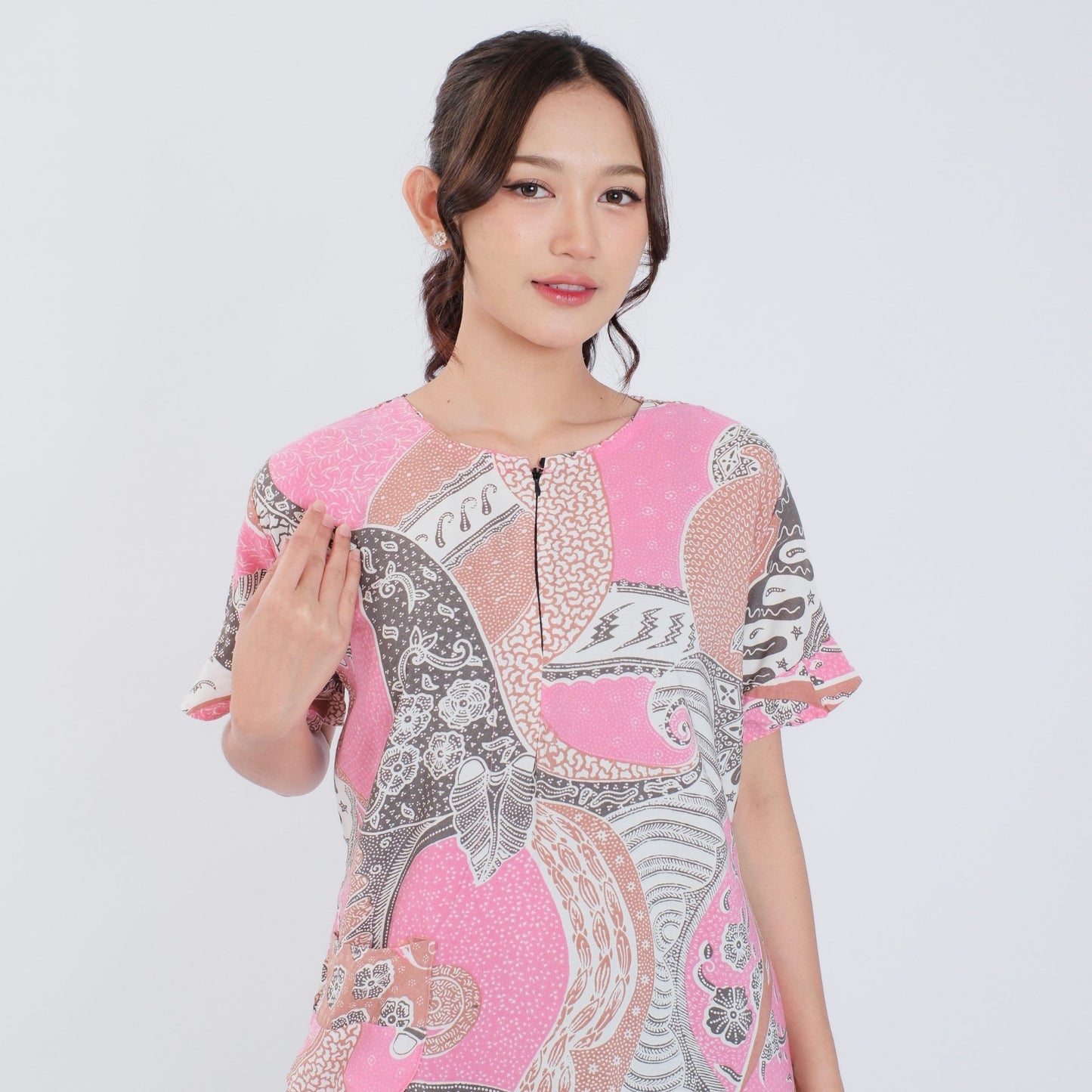 Daster Batik Resleting Rayon Premium - Batik Surya Teja (DS 6-10)