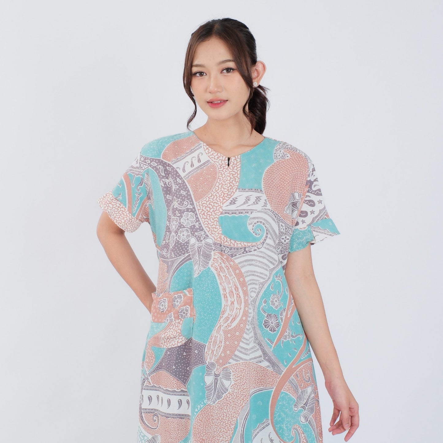 Daster Batik Resleting Rayon Premium - Batik Surya Teja (DS 6-10)