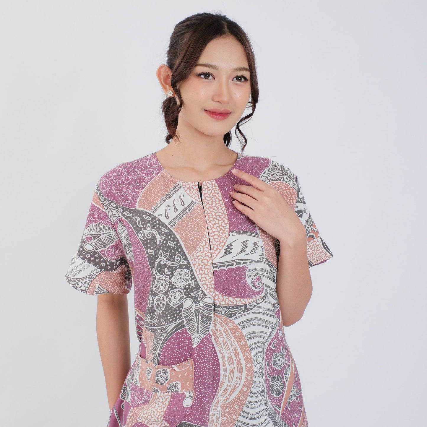 Daster Batik Resleting Rayon Premium - Batik Surya Teja (DS 6-10)