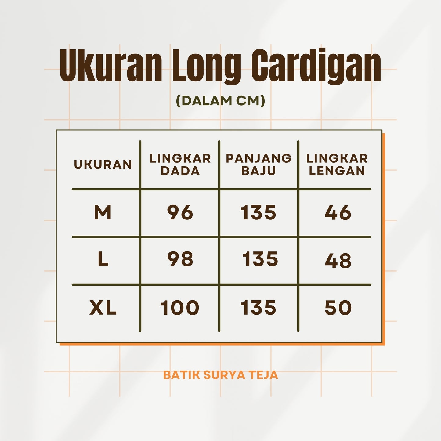 Outer Batik Wanita Long Cardigan Premium Lapis Trikot Modern - Batik Surya Teja (OWB-1-7)