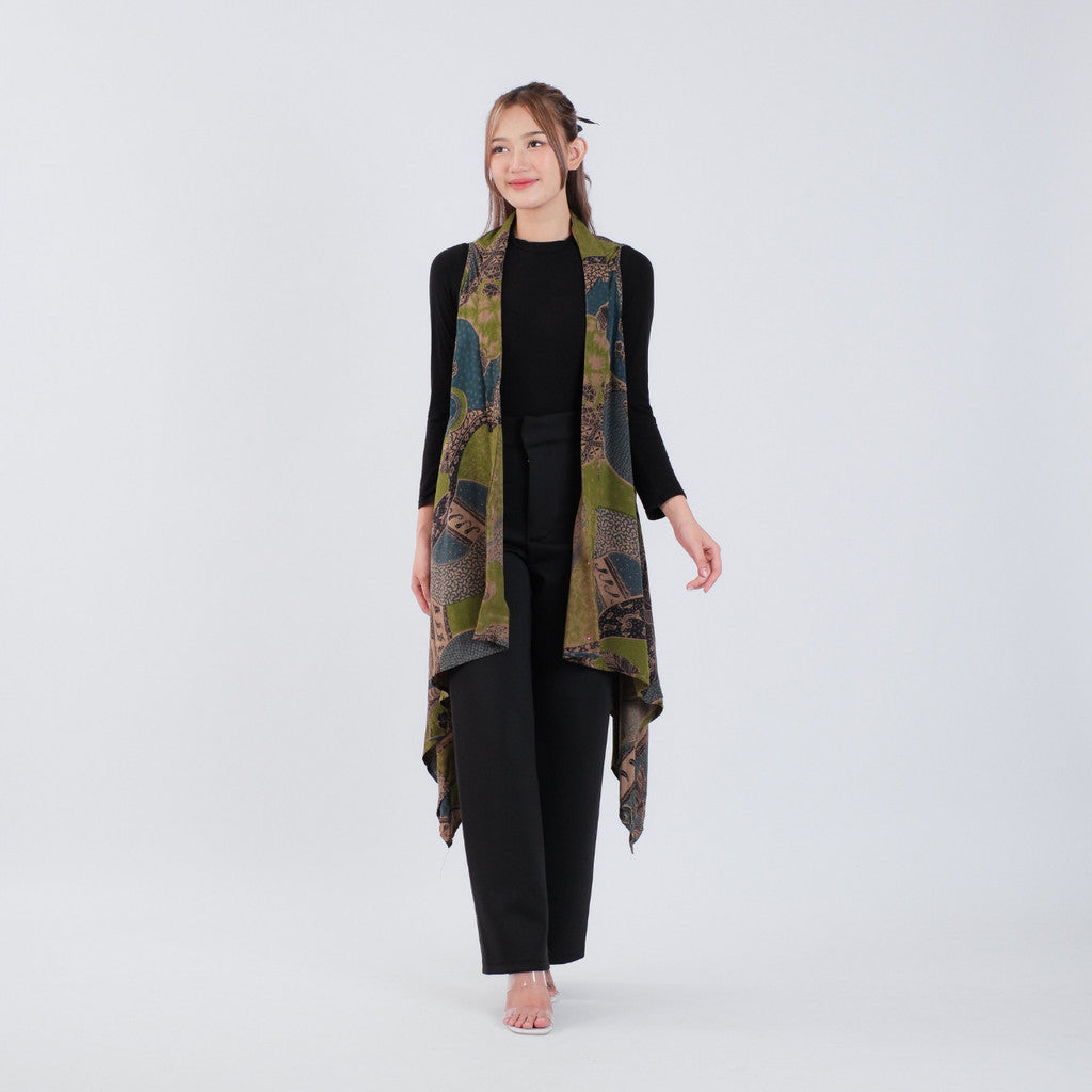 Outer Batik Tanpa Lengan Modern Wanita Rayon Premium Surya Teja Pekalongan OB-1
