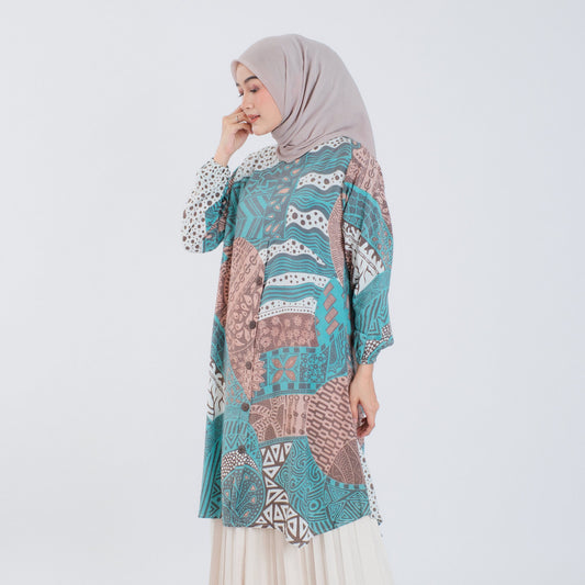 Atasan Batik Wanita Tunik Rayon Surya Teja Pekalongan TS-3