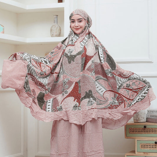 Mukena Batik Rayon Premium Adem Halus Lembut Surya Teja Pekalongan MWA-7